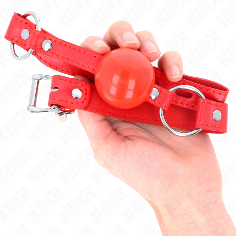 KINK - BALLA IN TPE 4 CM CON SERRATURA ROJO 60 x 2 CM - KINK COLLAR & GAG | Lingerie Harness Boutique