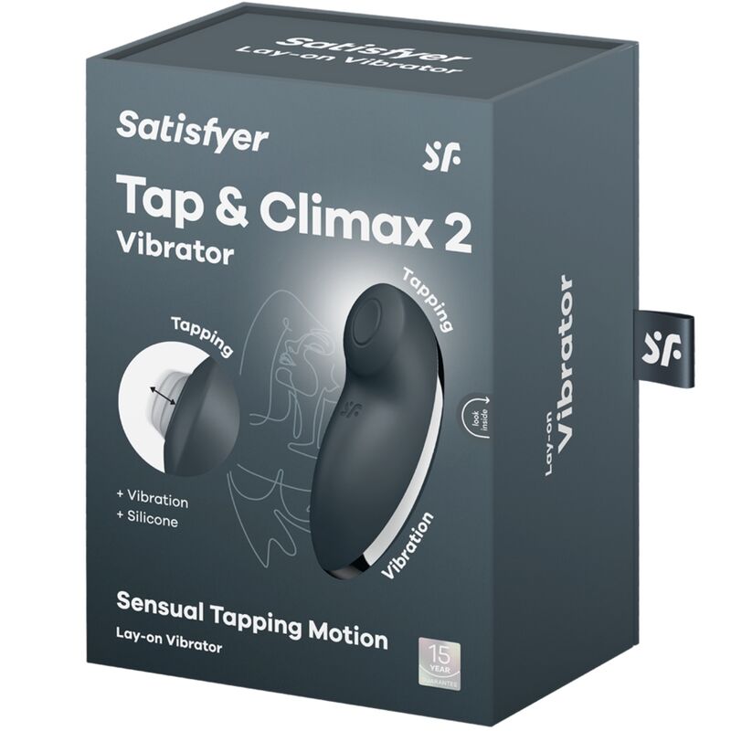 SATISFYER - TAP & CLIMAX 2 VIBRATORE E STIMOLATORE GRIGIO - SATISFYER VIBRATOR | Lingerie Harness Boutique