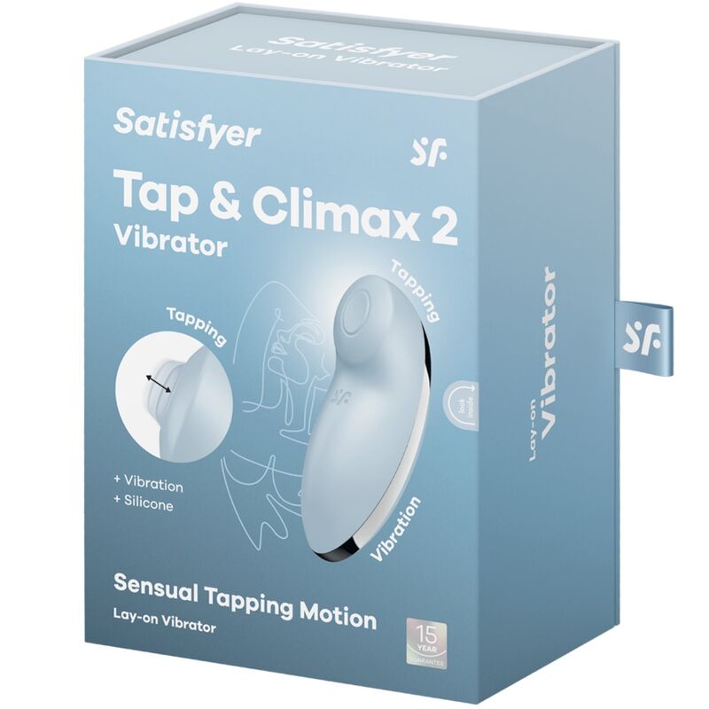 SATISFYER - TAP & CLIMAX 2 VIBRATORE E STIMOLATORE BLU - SATISFYER VIBRATOR | Lingerie Harness Boutique