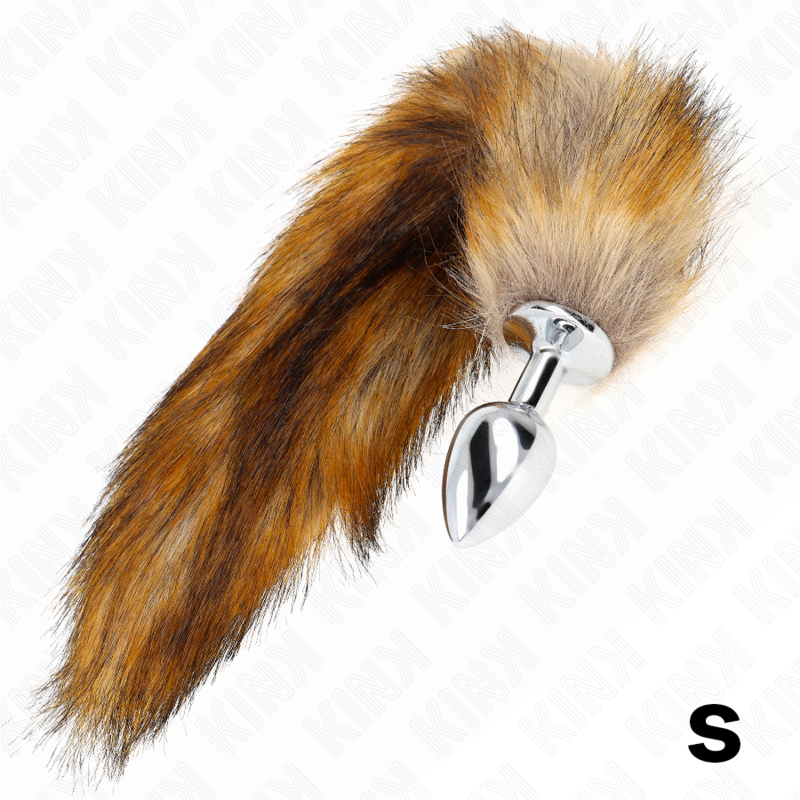 KINK - PLUG ANALE TAGLIA S 7 X 3 CM CON CODA SINTETICA 40 CM MARRONE - KINK PLEASURE PLUGS | Lingerie Harness Boutique