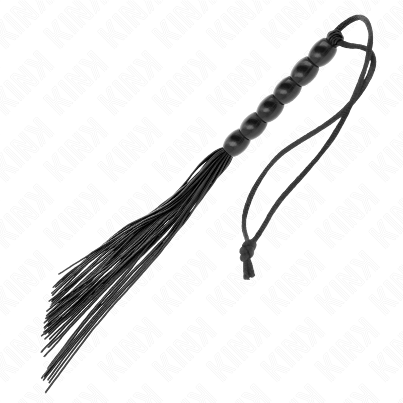 KINK - MINI FRUSTA IN SILICONE CON 6 PERLINE NERE 26 CM - KINK IMPACT & TOUCH | Lingerie Harness Boutique