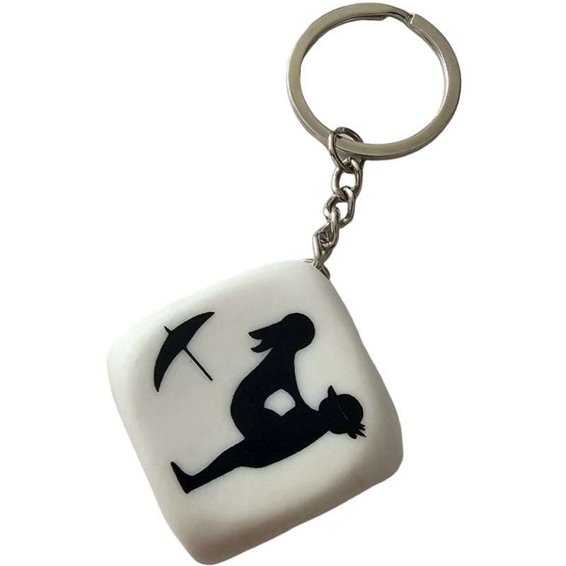 DIABLO PICANTE - PORTACHIAVI DADO BIANCO CON POSE - DIABLO PICANTE | Lingerie Harness Boutique