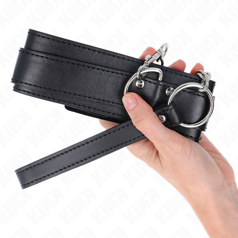 KINK - COLLANA CON CINTURINO 65 CM FIBBIE ARGENTO REGOLABILE 33-46 CM X 5,5 CM - Lingerie Harness Boutique | Lingerie Harness Boutique