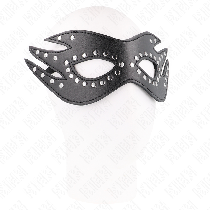 KINK - MASCHERA IN SIMILPELLE CON RIVETTI MODELLO 3 26 x 9,5 CM - Lingerie Harness Boutique | Lingerie Harness Boutique