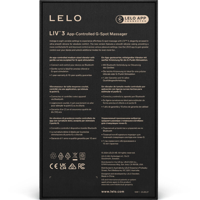 LELO - LIV™ 3 STIMOLATORE DEL PUNTO G ROSA - LELO | Lingerie Harness Boutique