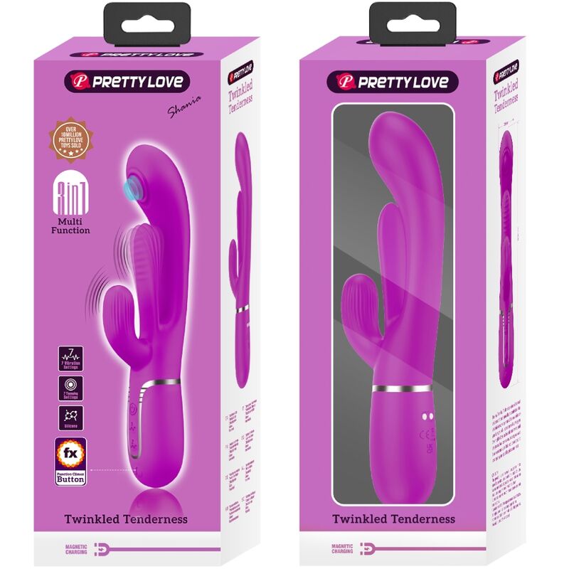 PRETTY LOVE - SHANIA VIBRATORE TRIPLO CONIGLIO MULTIFUNZIONE ROSA - PRETTY LOVE FLIRTATION | Lingerie Harness Boutique