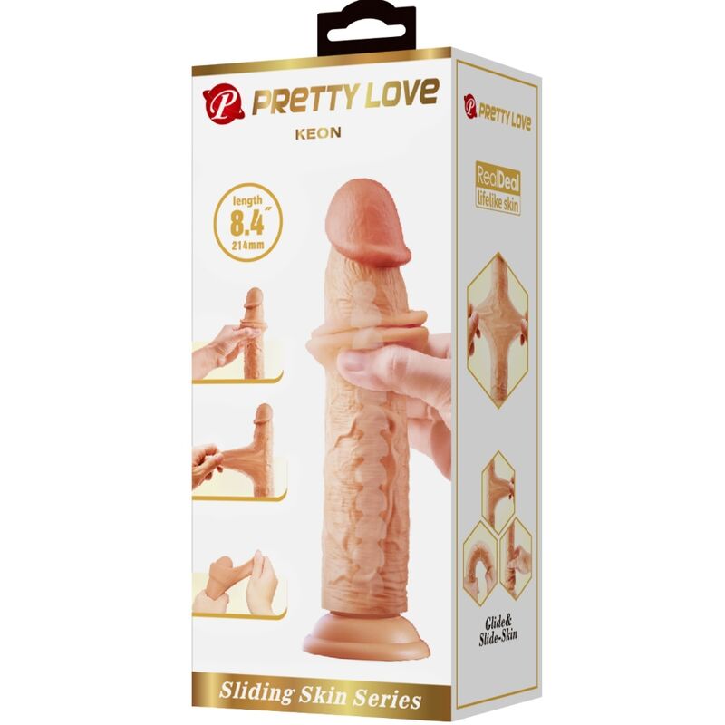 PRETTY LOVE - KEON DILDO REALISTICO 21 CM CARNE - PRETTY LOVE | Lingerie Harness Boutique