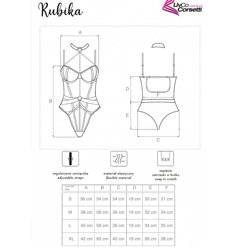 LIVCO CORSETTI FASHION - RUBIKA LC XG079 BODY CON GIROCOLLO NERO XL - LIVCO CORSETTI BODIES | Lingerie Harness Boutique