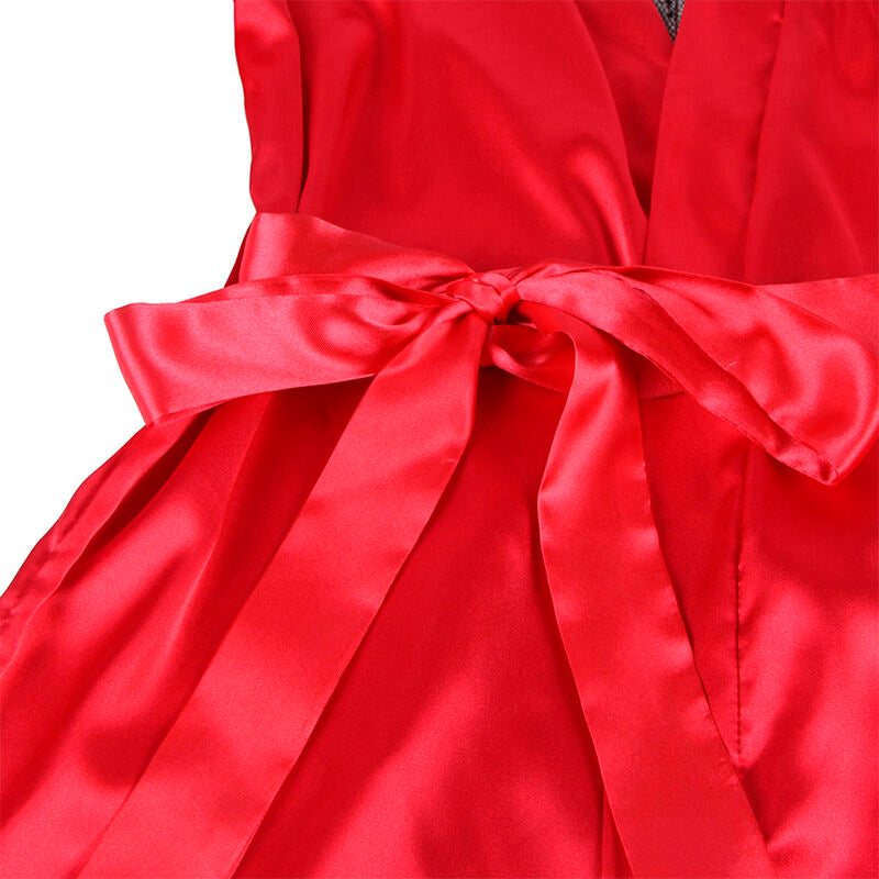 SUBBLIME - 954024 CANOTTIERA CON SCHIENA TRASPARENTE IN PIZZO + PERIZOMA ROSSO/NERO L/XL - SUBBLIME SETS | Lingerie Harness Boutique