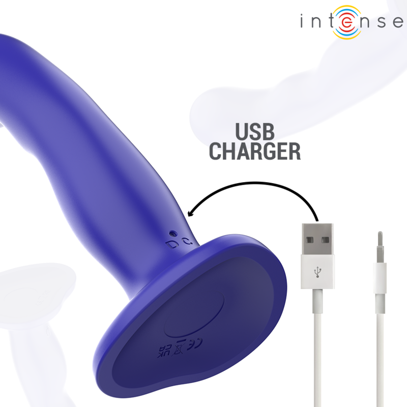 INTENSE - SHORTY VIBRATORE CON VENTOSA TELECOMANDO BLU - INTENSE FUN | Lingerie Harness Boutique
