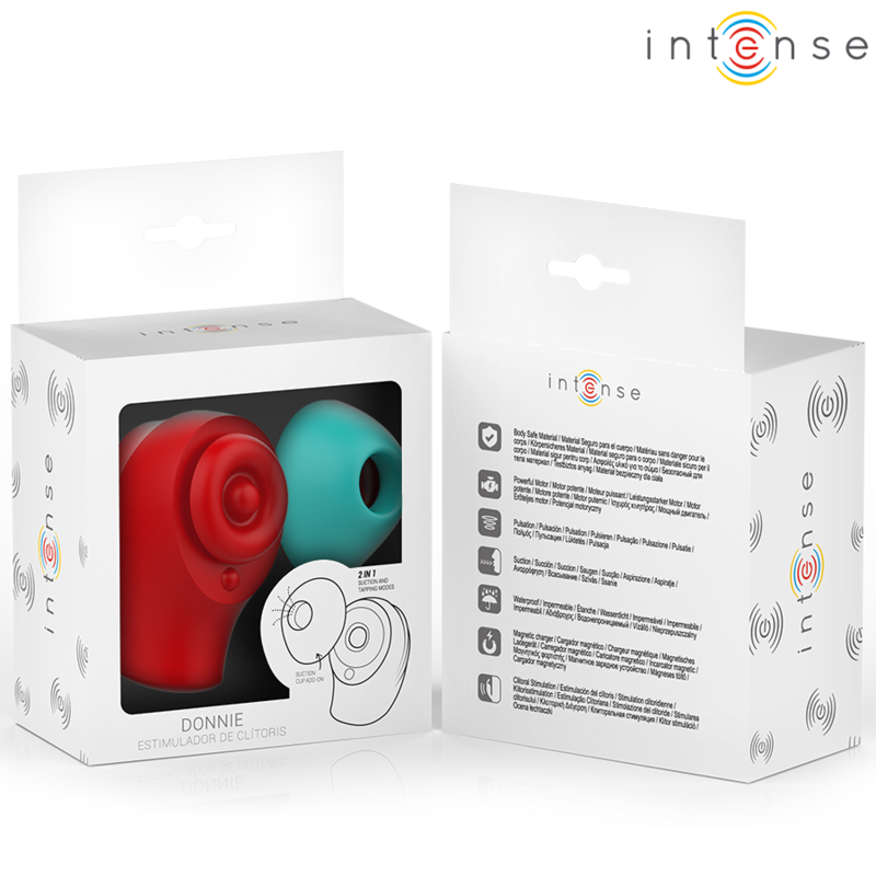 INTENSE - DONNIE STIMOLATORE CLITORIDEO ROSSO/VERDE - INTENSE FUN | Lingerie Harness Boutique