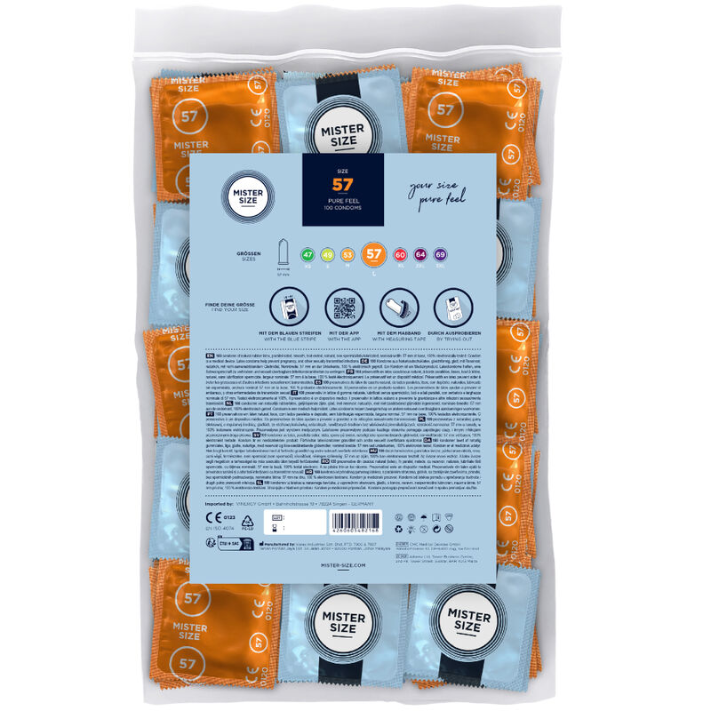 MISTER SIZE - PRESERVATIVO TAGLIA L 57 MM (100 UNITÀ) - MISTER SIZE | Lingerie Harness Boutique