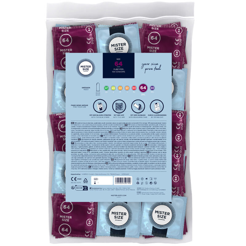 MISTER SIZE - PRESERVATIVI TAGLIA XXL 64 MM (100 UNITÀ) - MISTER SIZE | Lingerie Harness Boutique