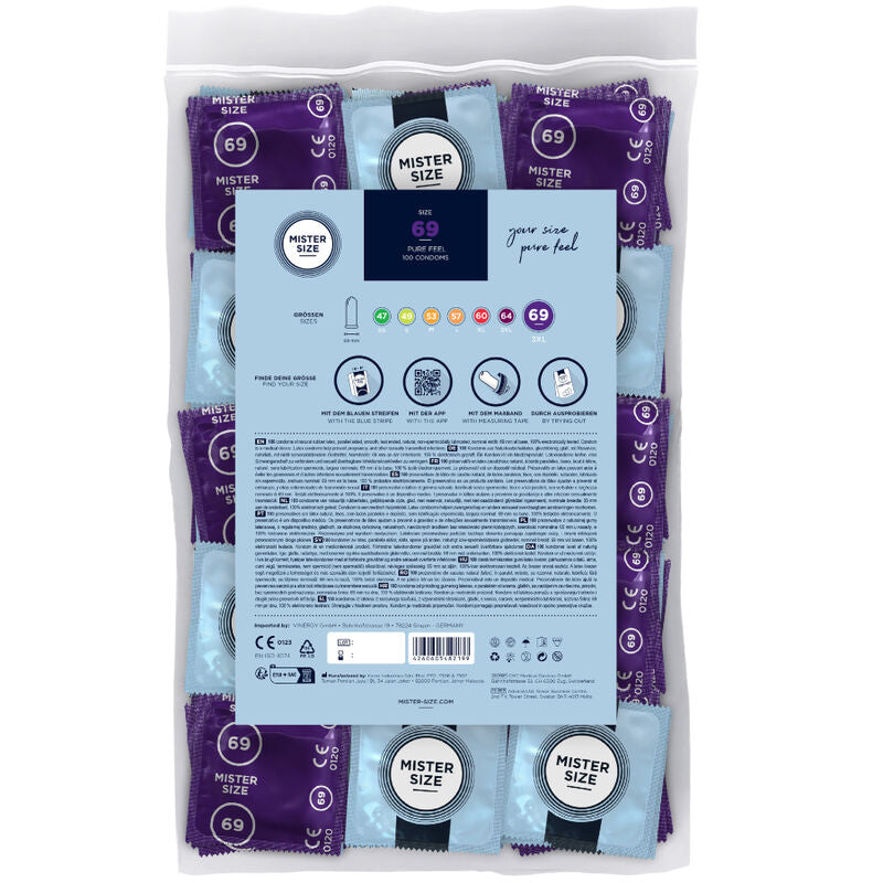 MISTER SIZE - PRESERVATIVI TAGLIA XXXL 69 MM (100 UNITÀ) - MISTER SIZE | Lingerie Harness Boutique