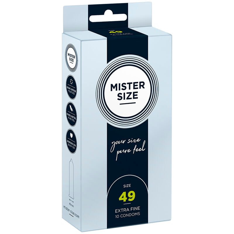 MISTER SIZE - PRESERVATIVO TAGLIA S 49 MM (10 UNITÀ) - MISTER SIZE | Lingerie Harness Boutique