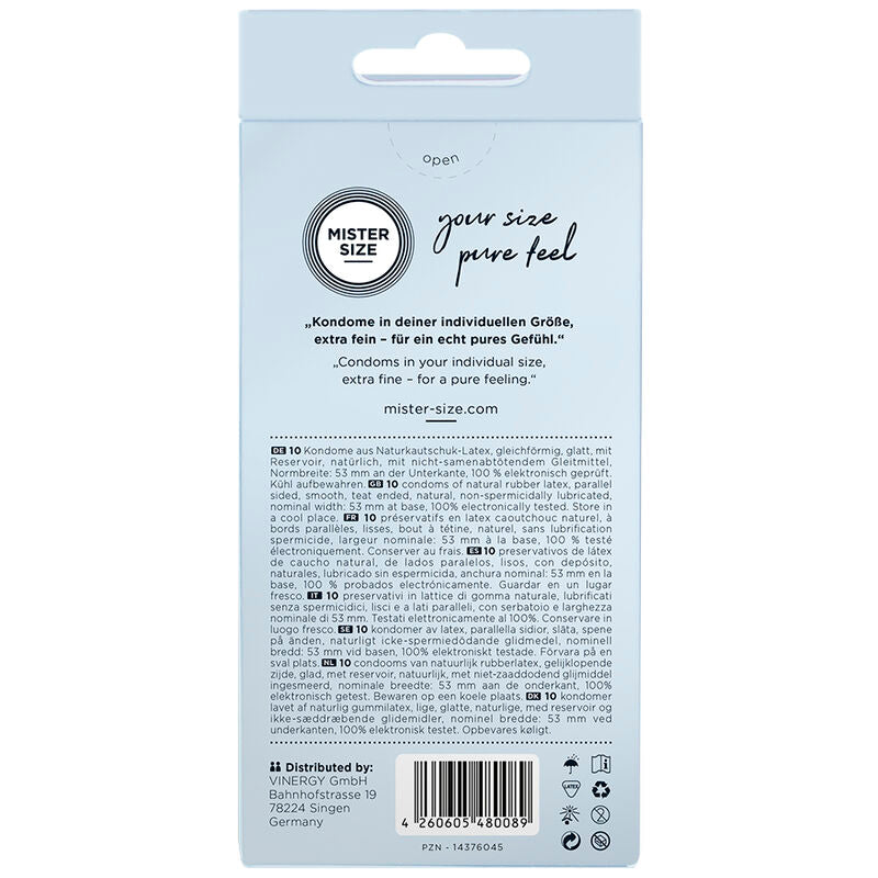 MISTER SIZE - PRESERVATIVO TAGLIA M 53 MM (10 UNITÀ) - MISTER SIZE | Lingerie Harness Boutique
