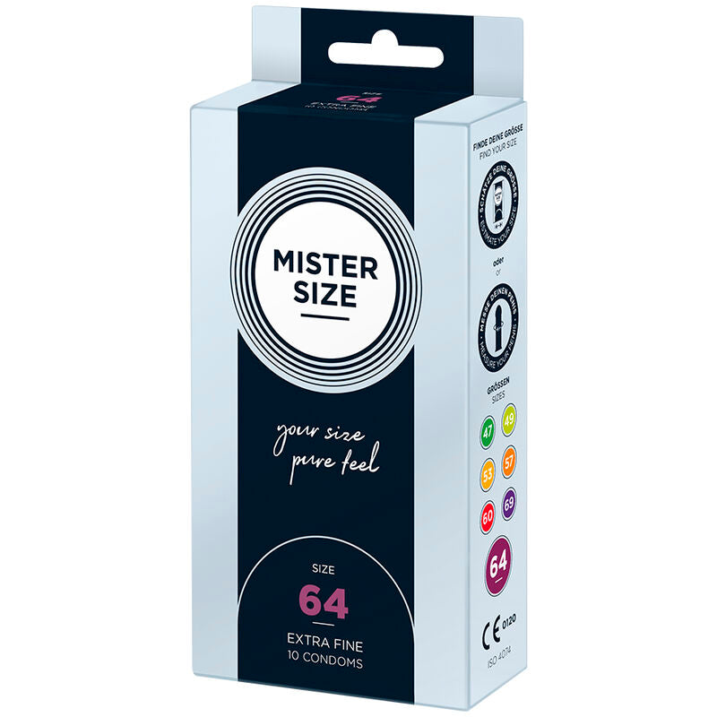 MISTER SIZE - PRESERVATIVI TAGLIA XXL 64 MM (10 UNITÀ) - MISTER SIZE | Lingerie Harness Boutique