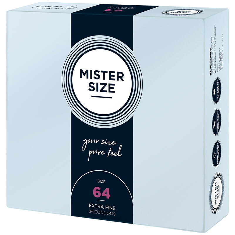 MISTER SIZE - PRESERVATIVI TAGLIA XXL 64 MM (36 UNITÀ) - MISTER SIZE | Lingerie Harness Boutique