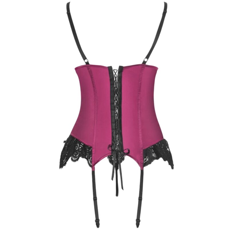 LIVCO CORSETTI FASHION - AGRAFENA CF 90436 CORSETTO + PERIZOMA BORDEAUX S/M - LIVCO CORSETTI SETS | Lingerie Harness Boutique
