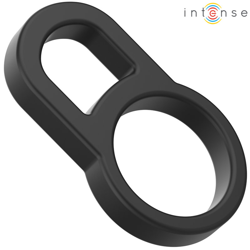 INTENSE - BOBBY DOPPIO ANELLO PER PENE IN SILICONE NERO - INTENSE COUPLES TOYS | Lingerie Harness Boutique