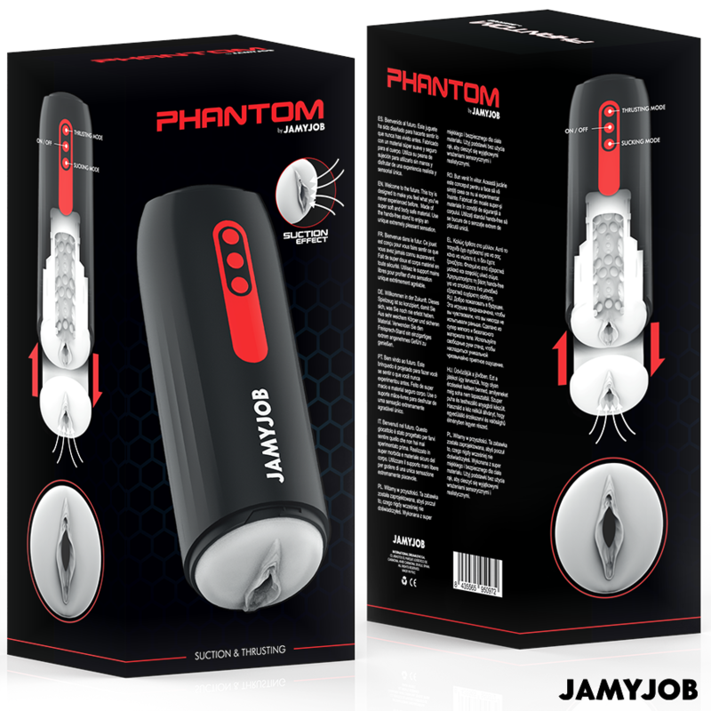 JAMYJOB - MASTURBATORE VAGINALE AUTOMATICO PHANTOM 5 MODALITÀ DI ASPIRAZIONE E SPINTA - JAMYJOB | Lingerie Harness Boutique