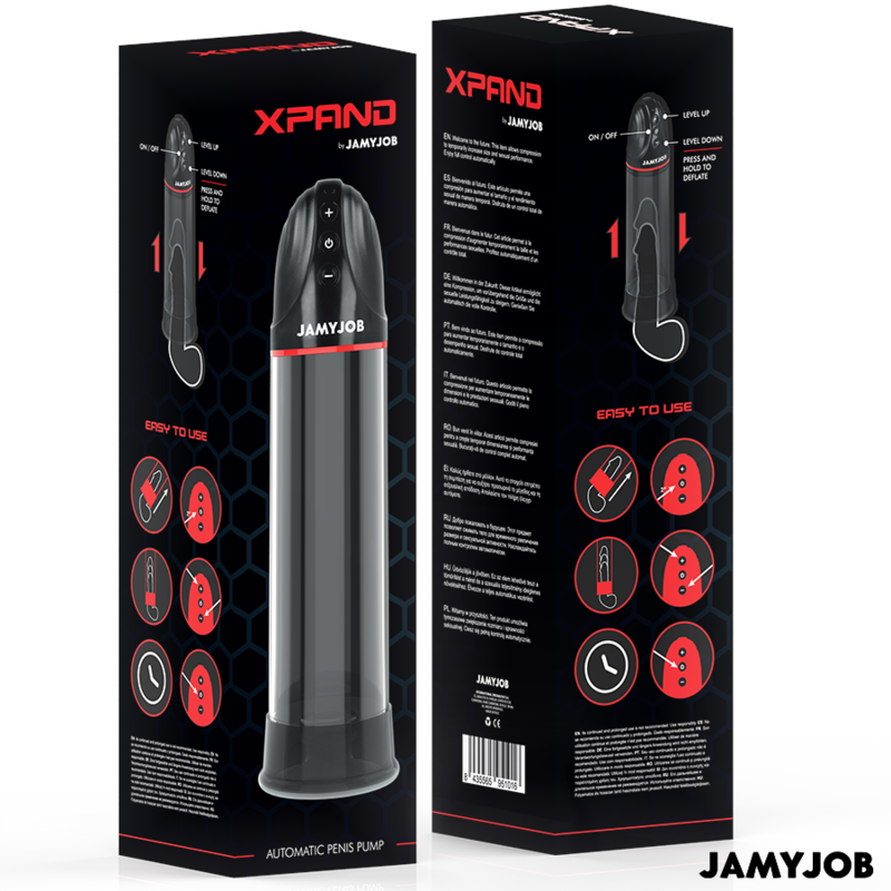 JAMYJOB - POMPA AUTOMATICA XPAND 3 LIVELLI DI ASPIRAZIONE GRIGIA - JAMYJOB | Lingerie Harness Boutique