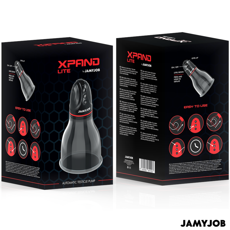 JAMYJOB - POMPA AUTOMATICA PER TESTICOLI XPAND LITE 3 LIVELLI DI ASPIRAZIONE GRIGIA - JAMYJOB | Lingerie Harness Boutique