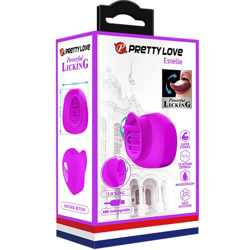 PRETTY LOVE - ESTELLE STIMOLATORE PER CLITORIDE LINGUA 12 VIBRAZIONI VIOLA - PRETTY LOVE | Lingerie Harness Boutique