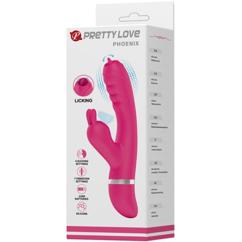 PRETTY LOVE - VIBRATORE MULTIFUNZIONE CONIGLIO PHOENIX ROSA - PRETTY LOVE | Lingerie Harness Boutique