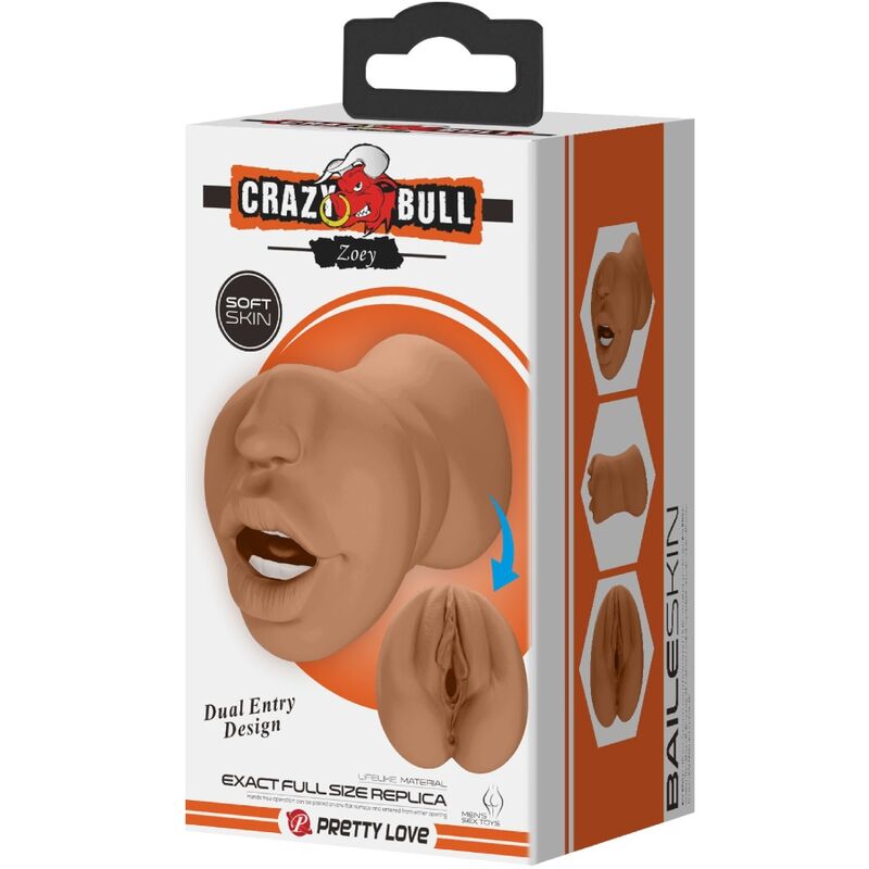 CRAZY BULL - ZOEY DOPPIO MASTURBATORE BOCCA E VAGINA CARNE - CRAZY BULL | Lingerie Harness Boutique