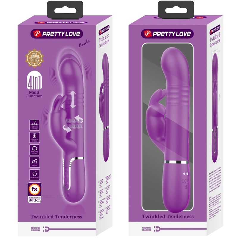 PRETTY LOVE - COALE 4 IN 1 MULTIFUNZIONE VIBRATORE CONIGLIO VIOLA - PRETTY LOVE | Lingerie Harness Boutique