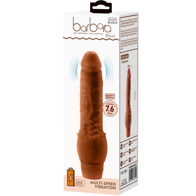 BAILE - BARBARA VIBRATORE REALISTICO 19,5 CM MULATTO - BAILE | Lingerie Harness Boutique