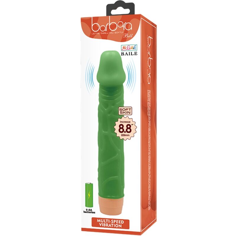 BAILE - BILL VIBRATORE REALISTICO 22,5 CM VERDE - BAILE | Lingerie Harness Boutique