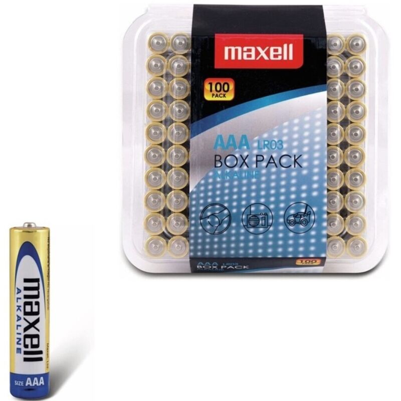 MAXELL - BATTERIA ALCALINICA AAA LR03 CONFEZIONE*100 BATTERIE - MAXELL | Lingerie Harness Boutique