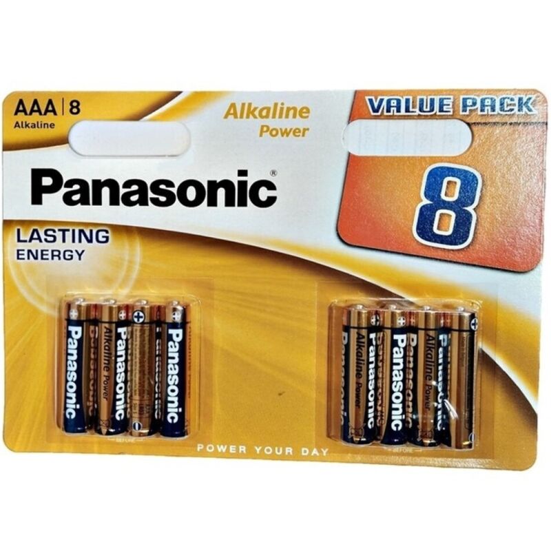 PANASONIC - BATTERIA ALCALINA BRONZO AAA LR03 BLISTER*8 - PANASONIC | Lingerie Harness Boutique