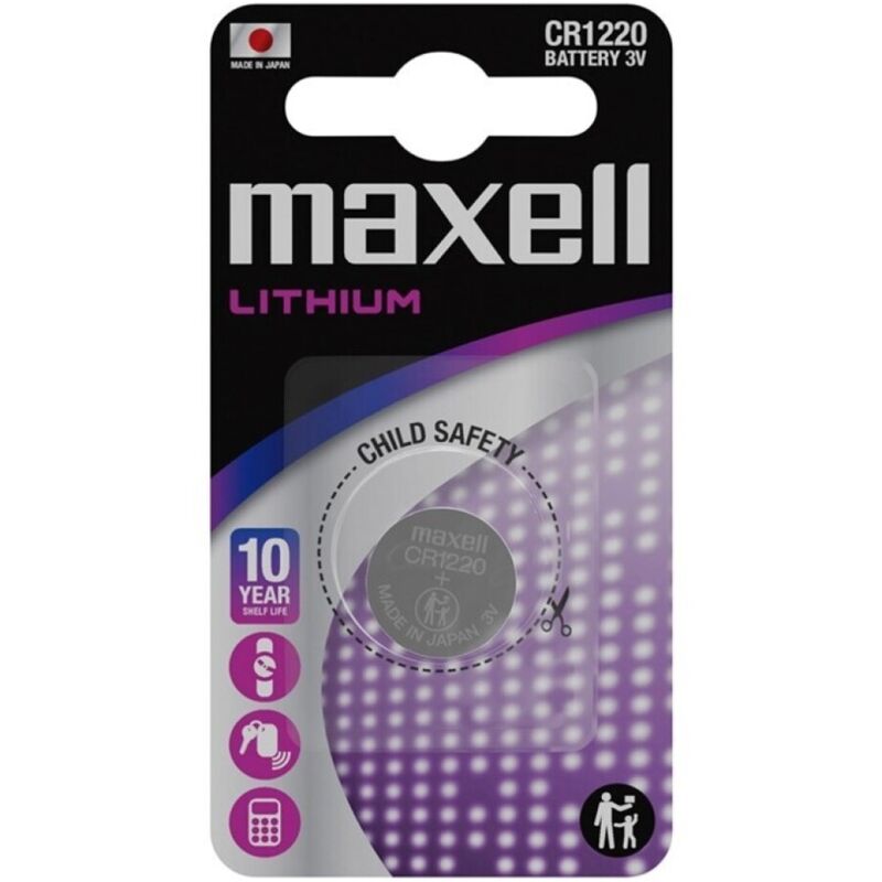 MAXELL - BATTERIA A BOTTONE AL LITIO CR1220 3V BLISTER*1 - MAXELL | Lingerie Harness Boutique