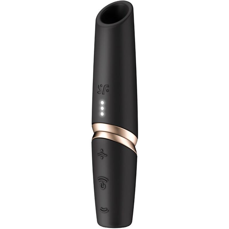 SATISFYER - STIMOLATORE PERFETTO KISS WAVE PER CLITORIDE NERO / ORO - SATISFYER AIR PULSE | Lingerie Harness Boutique