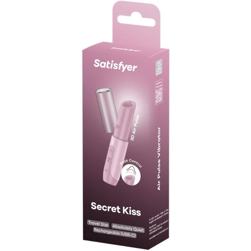 SATISFYER - SECRET KISS WAVE STIMOLATORE CLITORIDEO ROSA - SATISFYER AIR PULSE | Lingerie Harness Boutique