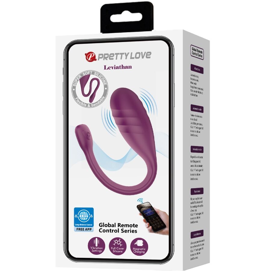PRETTY LOVE - VIBRATORE CONTROLLATO DA APP LEVIATHAN VIOLA - PRETTY LOVE SMART | Lingerie Harness Boutique