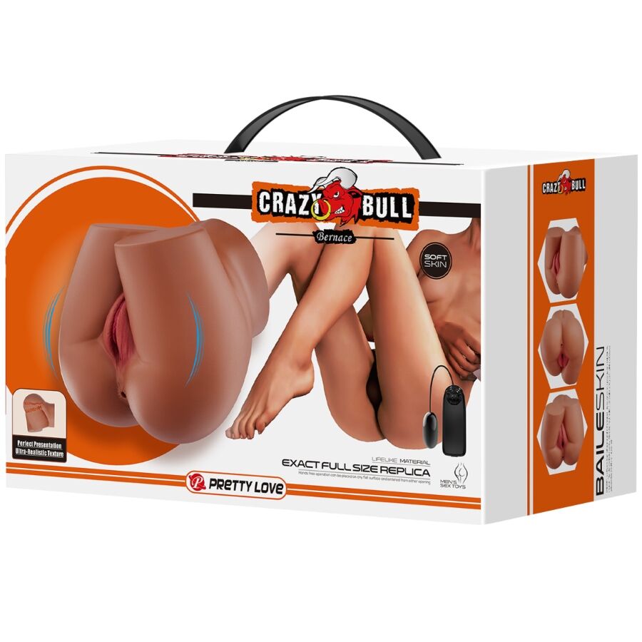 CRAZY BULL - BERNACE ASS VIBRATORE CON VAGINA REALISTICA E ANO CARNE TELECOMANDO - CRAZY BULL | Lingerie Harness Boutique