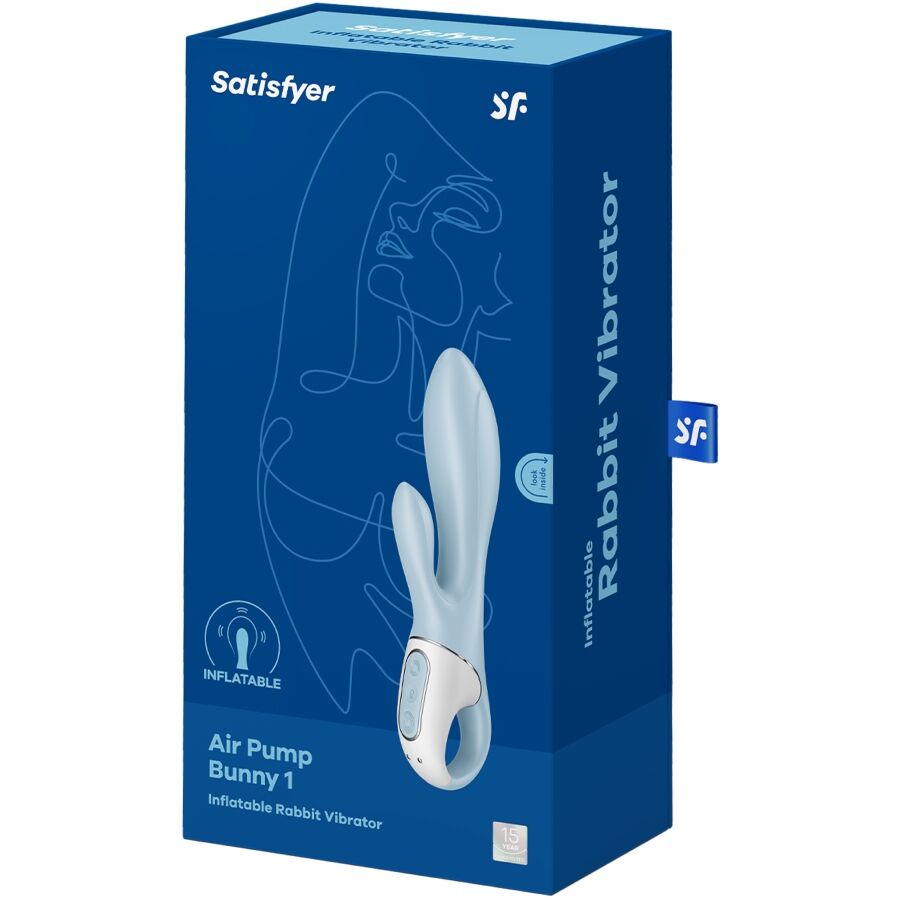SATISFYER - AIR PUMP BUNNY 1 VIBRATORE GONFIABILE CONIGLIO BLU - SATISFYER VIBRATOR | Lingerie Harness Boutique