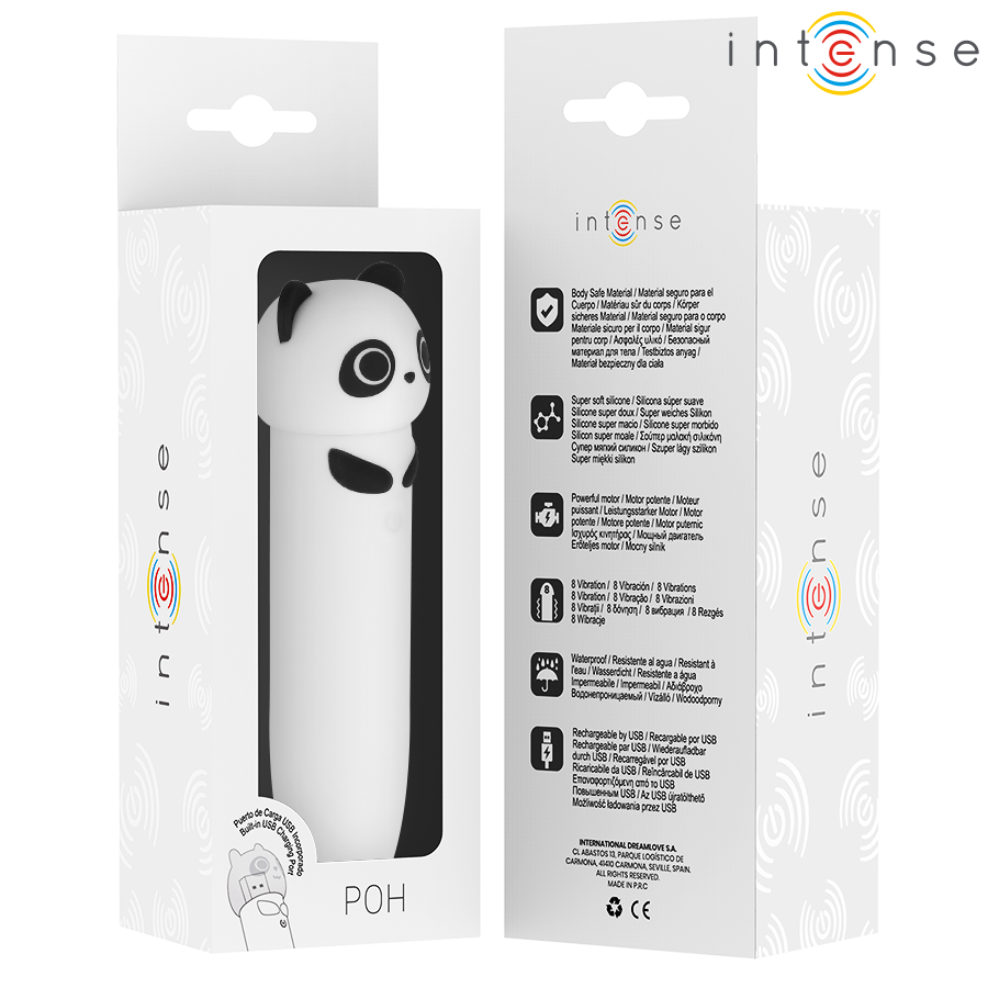INTENSE - POH PANDA VIBRANTE BULLET RICARICABILE USB 10 X 2,2 CM - INTENSE FUN | Lingerie Harness Boutique
