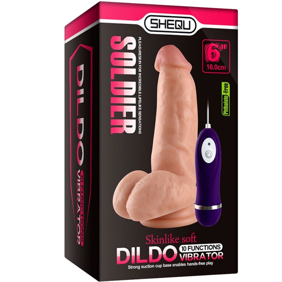 SHEQU - DILDO VIBRATORE SOLDATO CON TELECOMANDO 16 CM - SHEQU | Lingerie Harness Boutique
