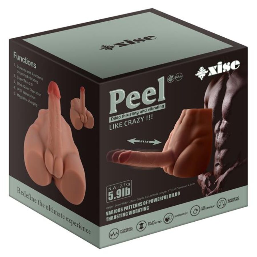 XISE - PEEL DILDO ASS REALISTICO DILDO MASTURBATORE POSIZIONE FRONTALE CON SPINTA 17,5 CM - XISE | Lingerie Harness Boutique