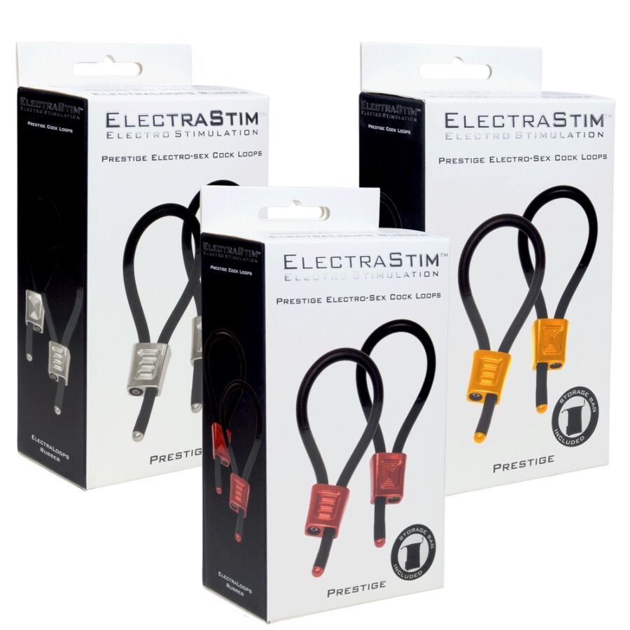 ELECTRASTIM - PRESTIGE ELECTRA LOOPS ANELLI PER IL PENE REGOLABILI ROSSI - ELECTRASTIM | Lingerie Harness Boutique