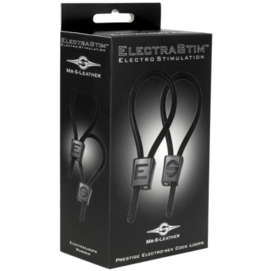 ELECTRASTIM - PRESTIGE ELECTRA LOOPS ANELLI PER IL PENE REGOLABILI NERI - ELECTRASTIM | Lingerie Harness Boutique