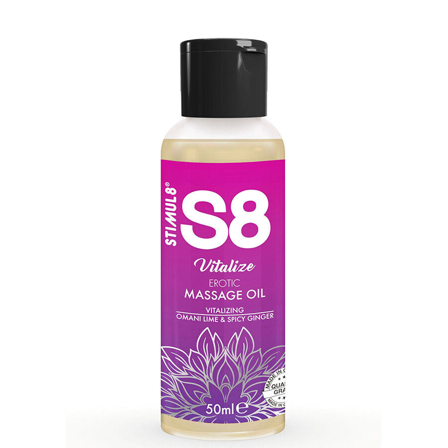 STIMUL8 - S8 VITALIZE OLIO PER MASSAGGIO EROTICO LIME 50 ML - STIMUL8 | Lingerie Harness Boutique