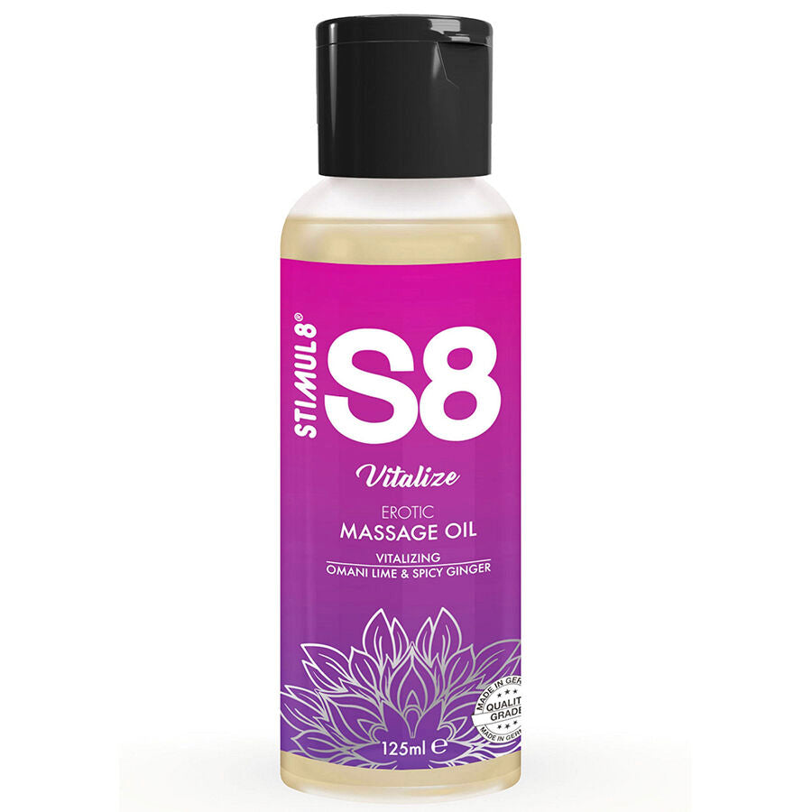 STIMUL8 - S8 VITALIZE OLIO DA MASSAGGIO AL LIME 125 ML - STIMUL8 | Lingerie Harness Boutique