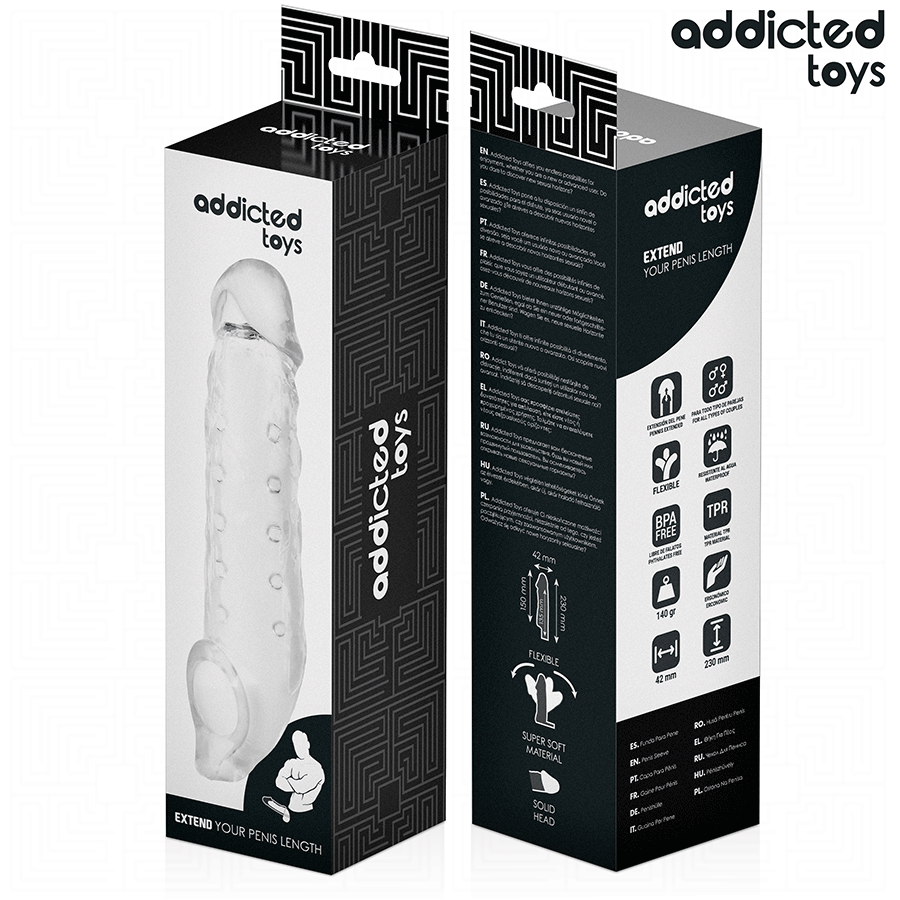 ADDICTED TOYS - GUAINA PER PENE TRASPARENTE TAGLIA M 27 CM - ADDICTED TOYS | Lingerie Harness Boutique