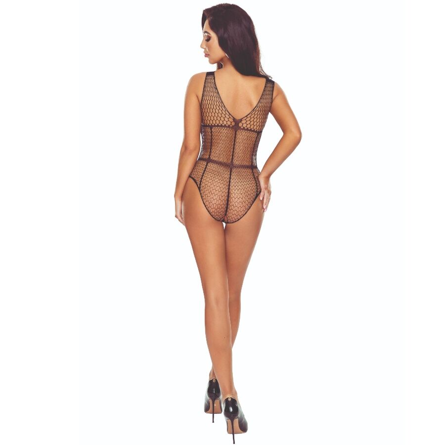 PASSION - BS114 BODYSTOCKING CON GRIGLIA NERA - PASSION WOMAN BODYSTOCKINGS | Lingerie Harness Boutique